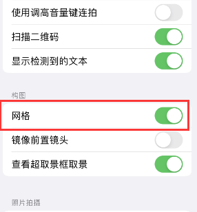 沙湖镇苹果手机维修网点分享iPhone如何开启九宫格构图功能 